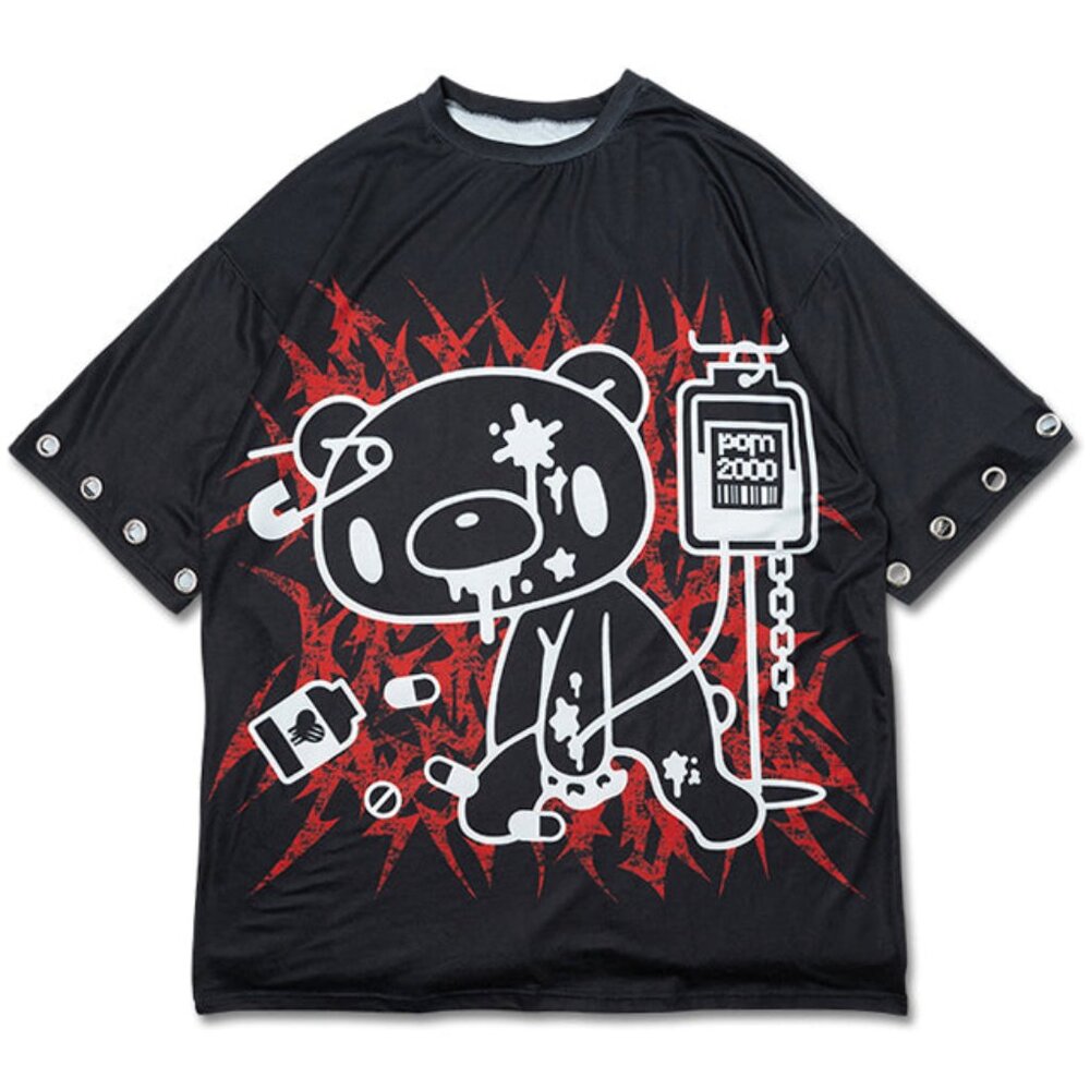 ACDC RAG - Gloomy Bear Dark Gloomy Ring Black Oversized Tee